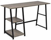 szürke, tölgy íróasztal 2 polccal