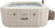 Jacuzzi, INTEX Chevron Deluxe Square S2, 175 x 175 x 71 cm, chevron mintás, 4 személyes, 140 buborékfúvókás, sósvizes rendszer, mobilalkalmazás vezérlés (28446)