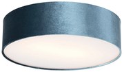 Modern mennyezeti lámpa kék 40 cm arany belsővel - Drum