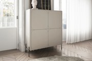 Sonatia magas komód 120 cm kétajtós rejtett fiókokkal - kasmír