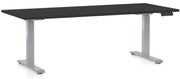 Állítható magasságú asztal OfficeTech D, 180 x 80 cm, szürke alap, fekete