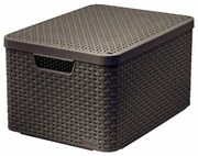 Sötétbarna fedeles műanyag tárolódoboz 33x44,5x25 cm Style – Curver