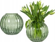 Üvegváza Zöld Kerek átlátszó ágcsokrokhoz 20cm