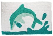 Fehér-türkiz fürdőszobai kilépő 50x80 cm Dolphin – Rex London