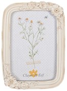 Antikolt bézs virág díszes vintage képkeret 10x15 cm