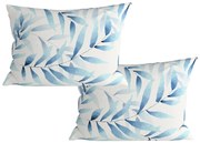 2 db mikroszálas díszpárnahuzat szett KOVENDI 50x70 cm, kék-fehér
