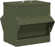 vidaXL Csirke etető Olajzöld 40,5 x 45 x 41 cm Hidegen Hengerelt Acél