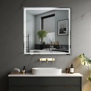 IREDA Fürdőszobatükör LED világítással 80 x 80 cm