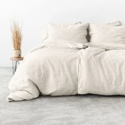 Goldea lenvászon keverék ágyneműhuzat - elefántcsontszín 140 x 200 és 70 x 90 cm