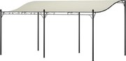 Outsunny Falra Dőlő Pergola Tetővel, Vízzáró Napernyő, Önálló Kert Pavilon Terasz Kerti Napernyő kb. 3x5x2.5 m Krémfehér | Aosom
