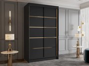 Ruhásszekrény tolóajtókkal Monata IV 100 (fekete + arany) . 1105747