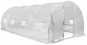 Garden Point 3x6m-es fémvázas, fóliaalagút, ajtóval, fehér