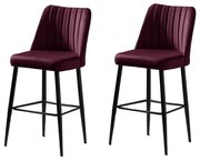 Vento Claret Red and Black bárszék szett, 2 db, 2 db