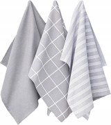 Konyhai Törlőkendő Pamut Szürke Csíkos 50X70 Konyhai Szett 3 Db-os