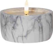 Flamme Marble szürke-fehér LED beton gyertya, magasság 7,5 cm - Star Trading
