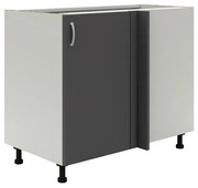 Benita 1 ajtós Alsó konyhaszekrény Antracit-Fehér 98x50x80 cm N