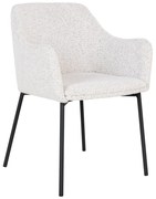 Fehér kárpitozott karfás étkezőfotel Melilla – House Nordic