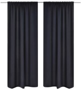 2 db fekete sötétítőfüggöny nyílással 135 x 245 cm