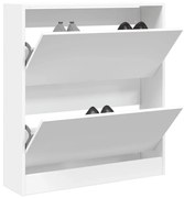 fehér szerelt fa cipőszekrény 80 x 21 x 87,5 cm