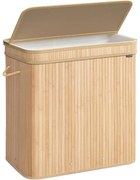 Fedeles szennyeskosár, bambusz ruháskosár 150 L, természetes bézs színben