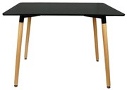 AKCIÓ Fekete étkezőasztal BERGEN 120x80 cm II. minőség