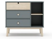Szürkészöld gyerek komód 90x81x40 cm Estefania – Marckeric
