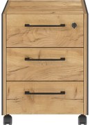 Antracitszürke-natúr színű szekrény tölgyfa dekorral 42x54x49 cm Podium – Germania