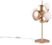 Fehér-aranyszínű asztali lámpa üveg búrával (magasság 50 cm) Bubble – Trio Select