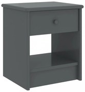 sötétszürke tömör fenyőfa éjjeliszekrény 35 x 30 x 40 cm