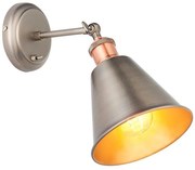 Endon 92866 - Fali spotlámpa HAL 1xE27/10W/230V matt króm/rézszínű