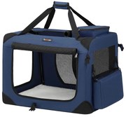 Összecsukható kutyahordozó 70 x 52 x 52 cm,l-es szállítótáska, sötétkék | feandrea