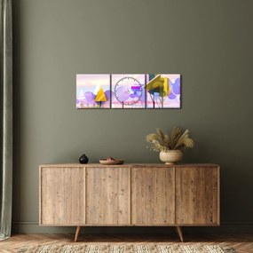 Kép - absztrakció, táj (órával) (90x30 cm)