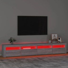 szürke sonoma színű TV-szekrény LED-lámpákkal 240x35x40 cm