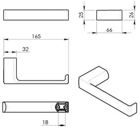 GEDY PI2488 Pirenei WC-papír tartó fedél nélkül, arany matt