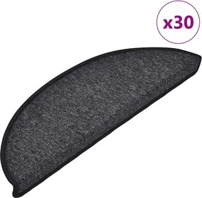vidaXL 30 db antracitszürke félkör alakú lépcsőszőnyeg 56 x 17 x 3 cm