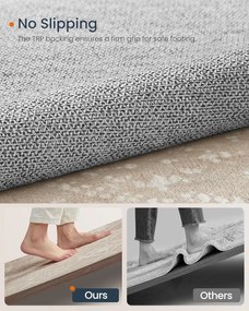Szőnyeg, 120 x 170 cm-es csúszásmentes szőnyeg, boho stílusú, cappuccino bézs