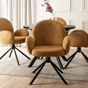 Fortó Étkezőszék Mustár Bouclé Kárpittal. MUSSO