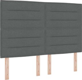 vidaXL LED Box Spring Ágy matracmal Sötétszürke 160 x 200 cm szövet