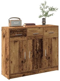 antik fa színű szerelt fa tálalószekrény 91x28x75 cm