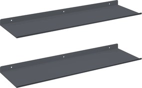 vidaXL Lebegő polc 2 pcs Antracit 60 x 18 x 2,5 cm Acél