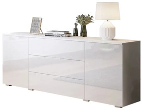 PARIS 150 komód, 150x68x39, fehér/magasfényű fehér