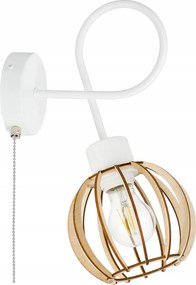 Fali lámpa E27-es fali loft gömb fa on/off kapcsoló lánc