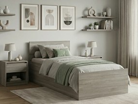 SOFIA ágy 90 x 200 cm, trüffel tölgy Ágyrács: Lamellás ágyrács, Matrac: Deluxe 10 cm matrac