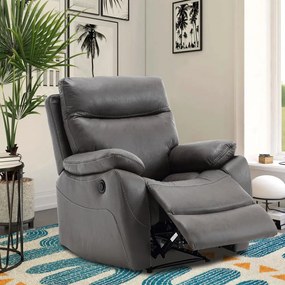 Fotoliu De Relazare Și Televizor, Electric 1 Motor 240 V , Capitonat Cu Textil Gri