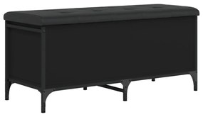fekete szerelt fa tárolópad 102 x 42 x 45 cm