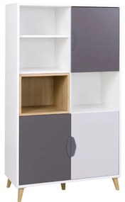 Regál Juna 6 (fehér + grafit + szürke + lefkas tölgy). 1087402