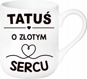 Ajándék Bögre Arany Szívű Apuka Születésnap Karácsony Csomagolás Név