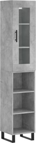 vidaXL betonszürke szerelt fa magasszekrény 34,5x34x180 cm