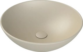 CeraStyle ZERO - PULTRA ültethető - Top Counter - porcelán mosdó - O - MATT BÉZS - Ø 46 cm