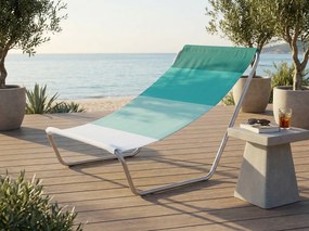 Összecsukható tengerparti napozóágy SAND, zöld csíkos